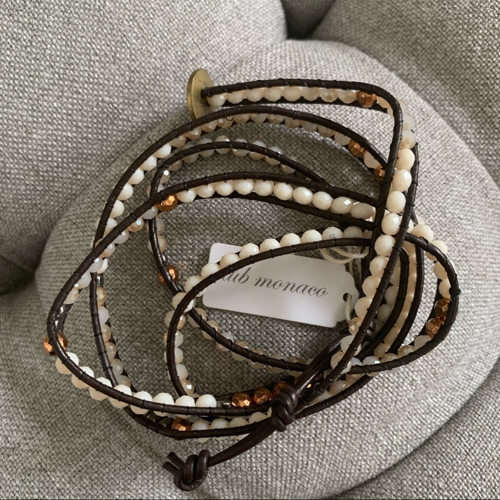 Club Monaco Leather Wrap Bracelet